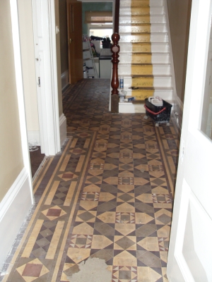 Victorian tiles before restoration