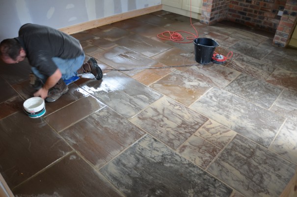 Restoring a sandstone floor